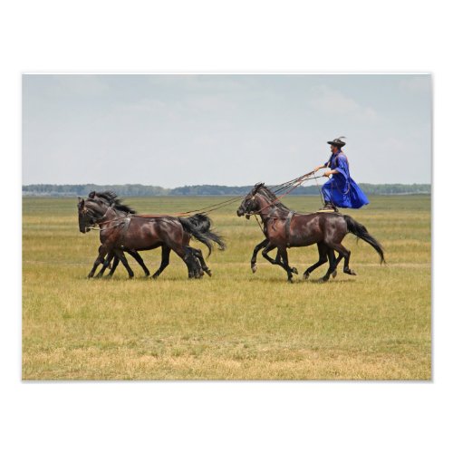 Hungary horseman and horses photo print