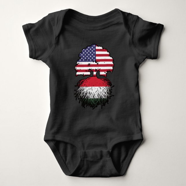 Hungary Hungarian American USA United States Baby Bodysuit (Front)