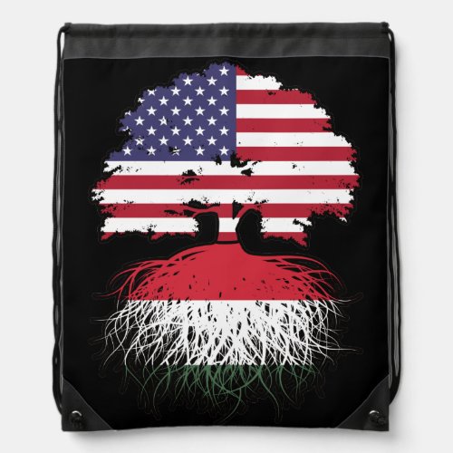 Hungary Hungarian American USA United States Drawstring Bag