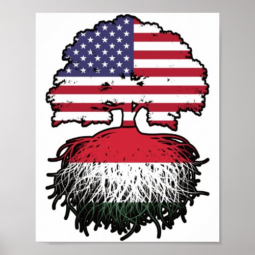 Hungary Hungarian American USA United States Poster