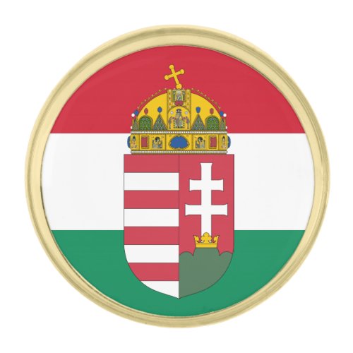 Hungary  Hungarian Coat of Arms Flag  business  Gold Finish Lapel Pin