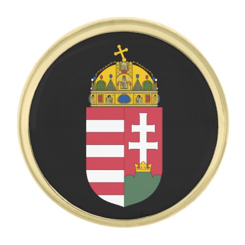 Hungary  Hungarian Coat of Arms Flag  business Gold Finish Lapel Pin