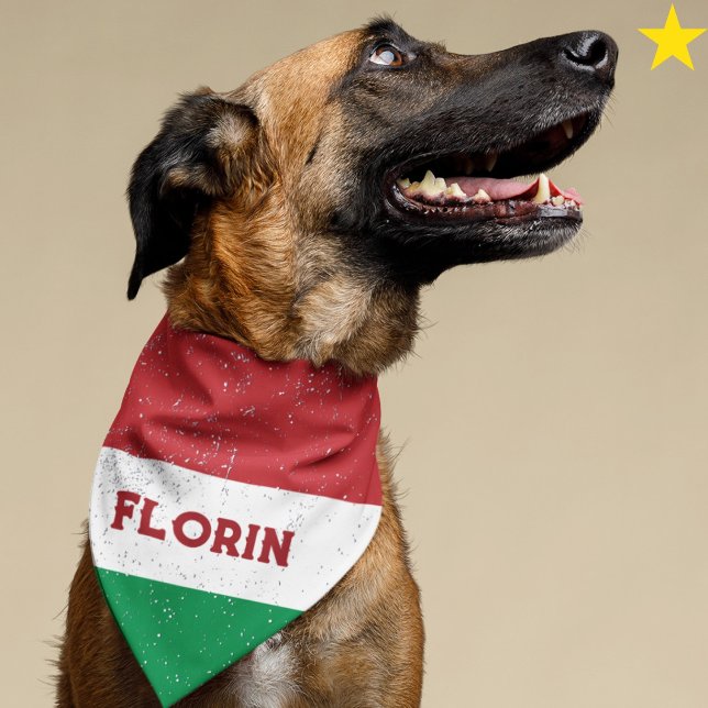 Hungary Hungarian Flag Custom Name Pet Bandana (Creator Uploaded)