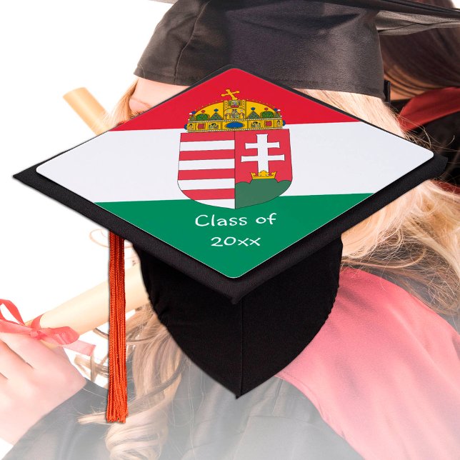 Hungary & Hungarian Flag, Emblem / Students  Graduation Cap Topper (Creator Uploaded)