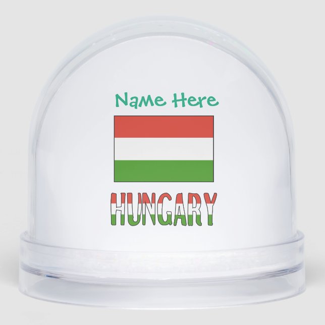 Hungary Hungarian Flag Green Personalized  Snow Globe (Front)