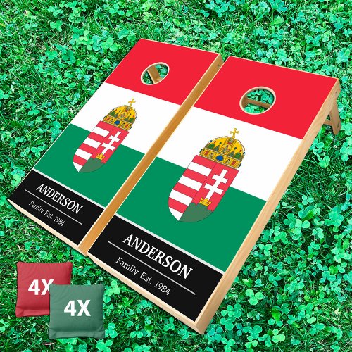 Hungary  Hungarian Flag personalized  Family fun Cornhole Set