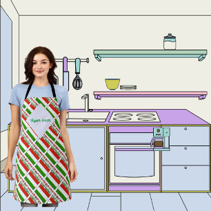 Hungary Hungarian Flag Tiled Green Personalize Apron