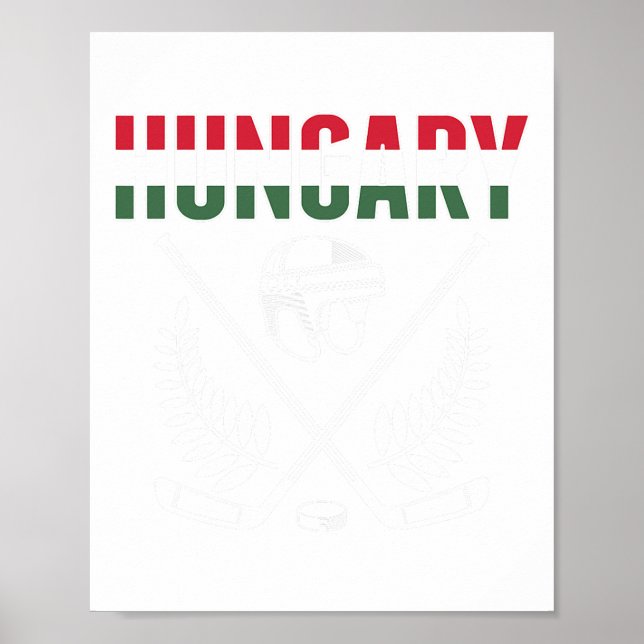 Hungary Ice Hockey Fans Jersey Support Hungarian H Poster (Front)