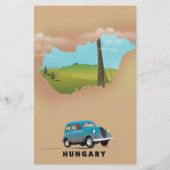 Hungary Illustrated map travel poster (Back)