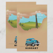 Hungary Illustrated map travel poster (Front/Back)