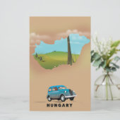 Hungary Illustrated map travel poster (Standing Front)
