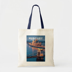 Hungary Illustration Travel Art Vintage Tote Bag