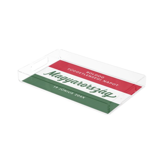 Hungary Independence Day National Flag Acrylic Tray (Angled)