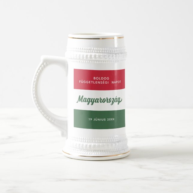 Hungary Independence Day National Flag Beer Stein (Left)