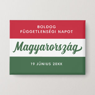 Hungary Independence Day National Flag Button