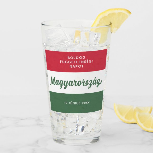 Hungary Independence Day National Flag Glass (Back Ice)