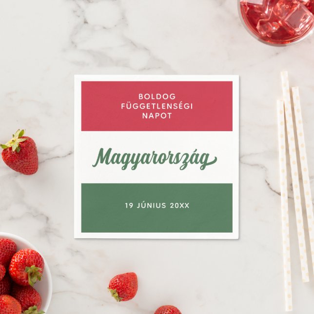 Hungary Independence Day National Flag Napkins (Insitu)
