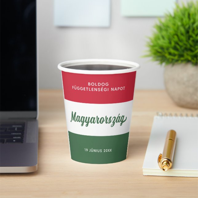 Hungary Independence Day National Flag Paper Cups (Insitu)
