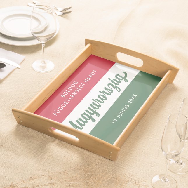 Hungary Independence Day National Flag Serving Tray (Front)