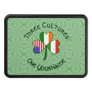 Hungary Ireland USA Shamrock Flag Personalized  Hitch Cover
