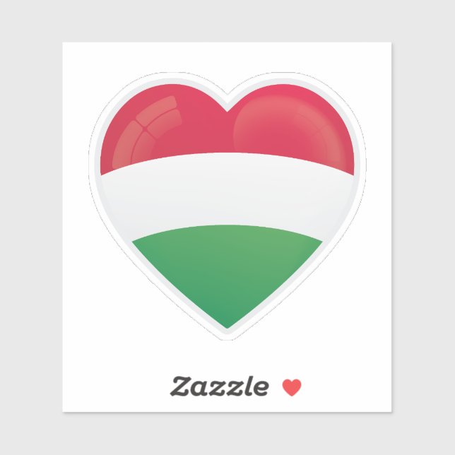 Hungary Love Flag Sticker (Sheet)