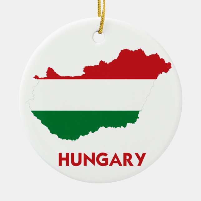 HUNGARY MAP CERAMIC ORNAMENT (Front)