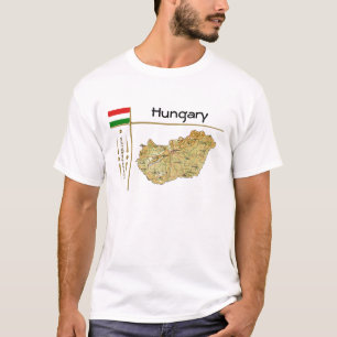 Hungary Map + Flag + Title T-Shirt