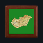 Hungary Map Gift Box<br><div class="desc">The ceramic lid of this trinket box features a map of Hungary over a flag-color background. An ideal place to store Hungarian keepsakes.</div>