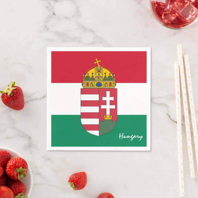 Hungary Napkins, Hungarian flag party /sports fan Napkins (Insitu)