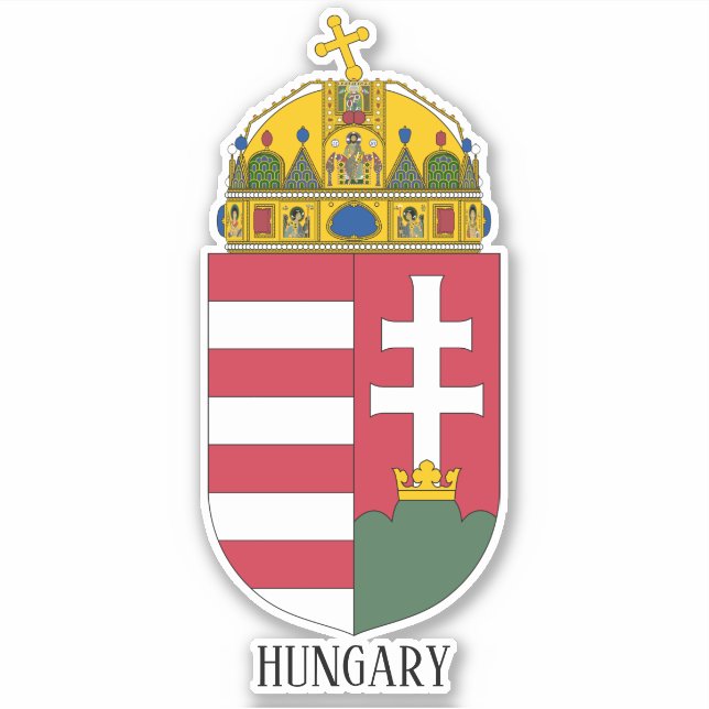 Hungary National Coat Of Arms Patriotic Sticker (Front)