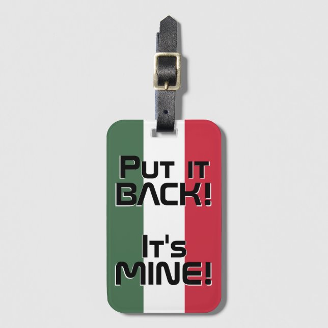 Hungary National Flag Funny Patriotic Luggage Tag (Front Vertical)