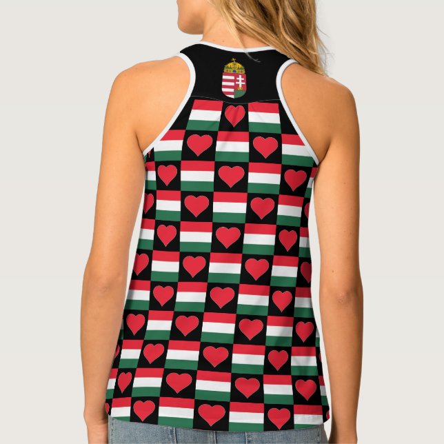Hungary National Flag Heart Patriotic Hungarian Tank Top (Back)