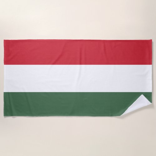 Hungary National Flag Team Support Beach Towel