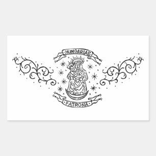 hungary religious motif medieval virgin mary jesus rectangular sticker