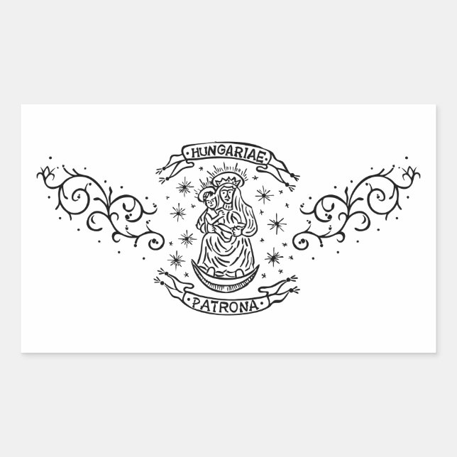 hungary religious motif medieval virgin mary jesus rectangular sticker (Front)
