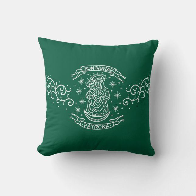 hungary religious motif medieval virgin mary jesus throw pillow (Front)