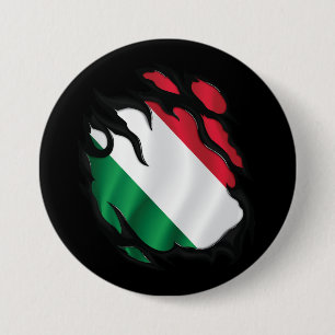 Hungary Ripped Flag Button