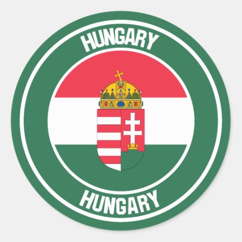 Hungary Round Emblem Classic Round Sticker