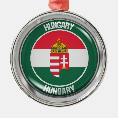 Hungary Round Emblem Metal Ornament