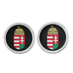 Hungary* Round Silver-plated Cufflinks