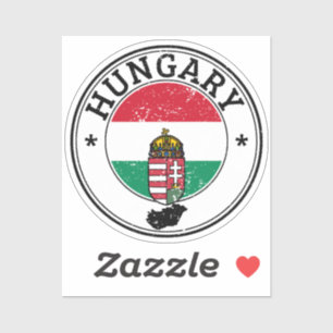 Hungary Seal Sticker Round Flag For Laptop Book...