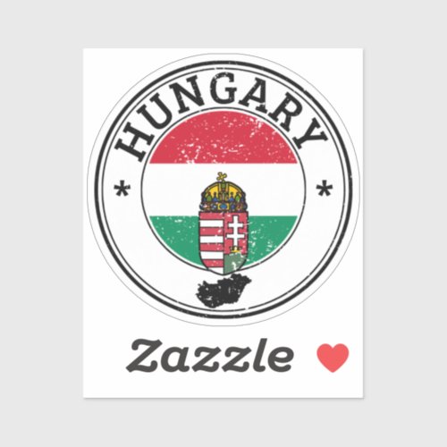 Hungary Seal Sticker Round Flag For Laptop Book