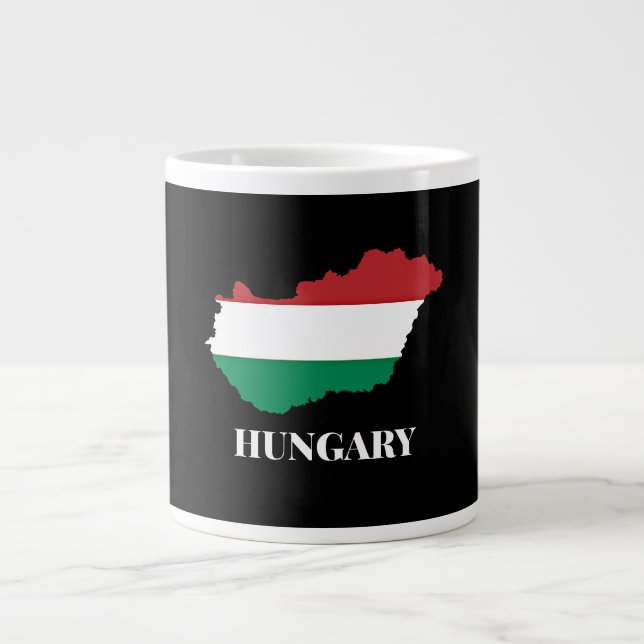 Hungary, silhouette and flag, giant coffee mug (Front)