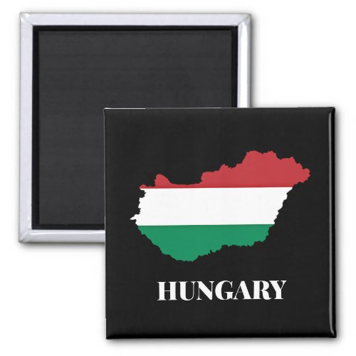 Hungary silhouette and flag magnet