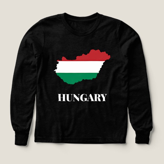 Hungary, silhouette, flag colors, Tri-Blend shirts (Design Front)
