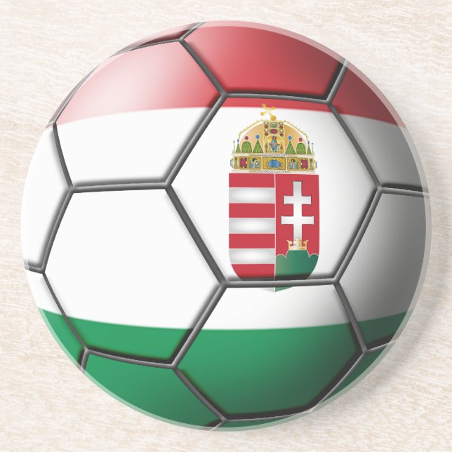 Hungary Soccer Ball Coasters (Front)