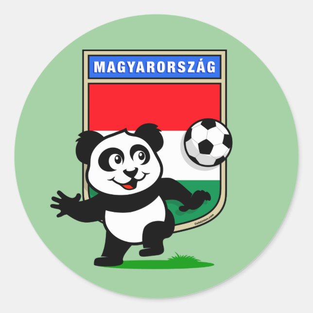 Hungary Soccer Panda Classic Round Sticker (Front)