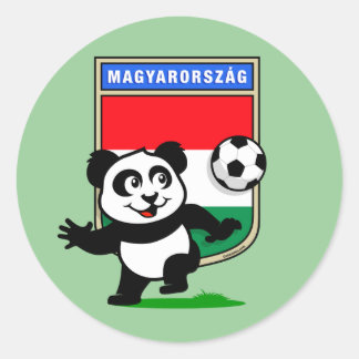 Hungary Soccer Panda Classic Round Sticker