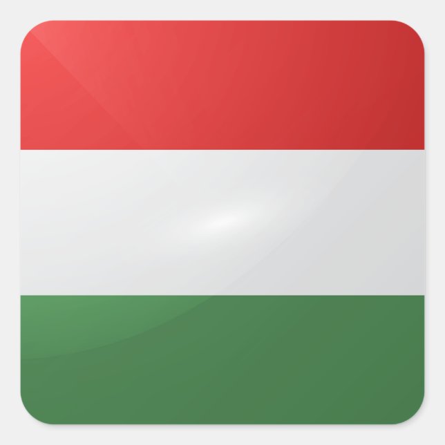 Hungary square glossy flag sticker (Front)