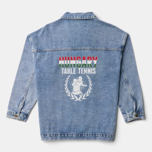 Hungary Table Tennis   Hungarian Ping Pong Support Denim Jacket
